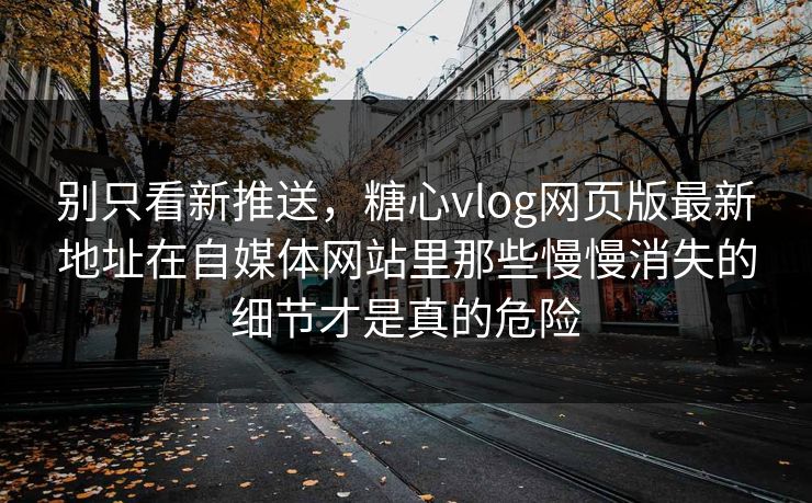 别只看新推送，糖心vlog网页版最新地址在自媒体网站里那些慢慢消失的细节才是真的危险